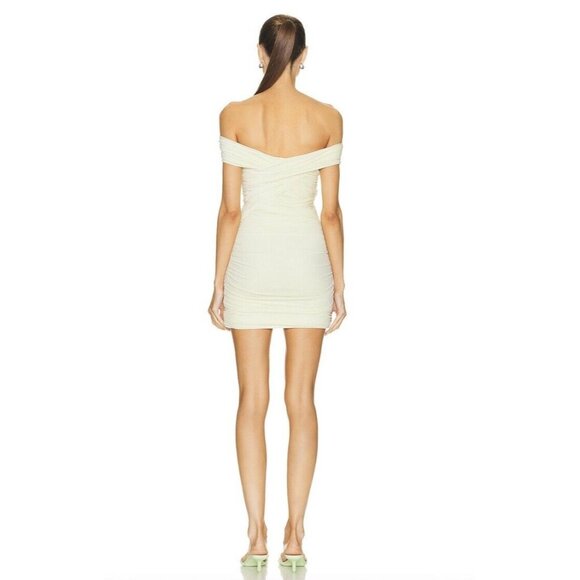 Alexander Wang Interwoven Off Shoulder Mini Dress Tender Yellow - Picture 4 of 4